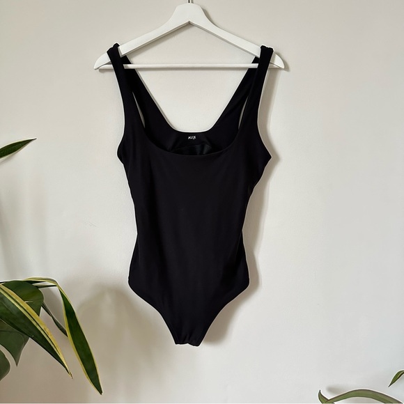 ALIX NYC Mott Scoop Neck Stretch-Jersey Black Bodysuit Size L - Picture 5 of 12